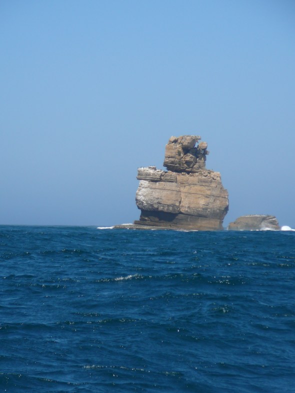 man of rots in de zee bij Peniche