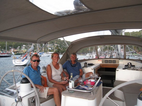 in de kuip van de Anna op de dag van onze aankomst