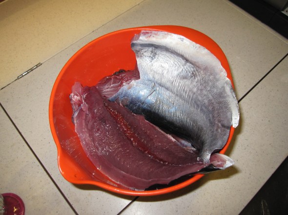 tonijn zo uit de zee in de pan