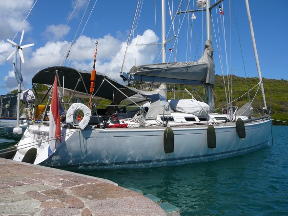 aan de steiger in Nelsons Dockyard