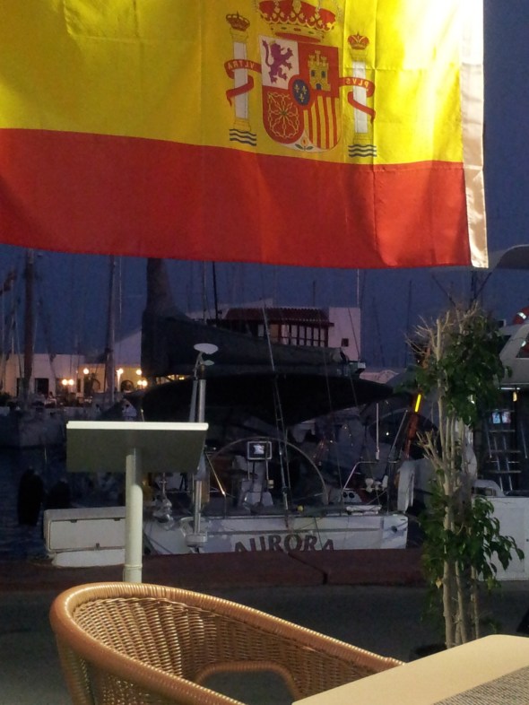 uitzicht vanaf de tapasbar: je eigen boot...