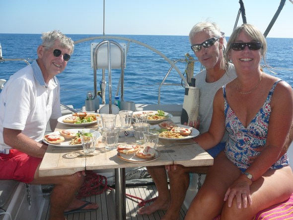 lunchen terwijl we dobberen