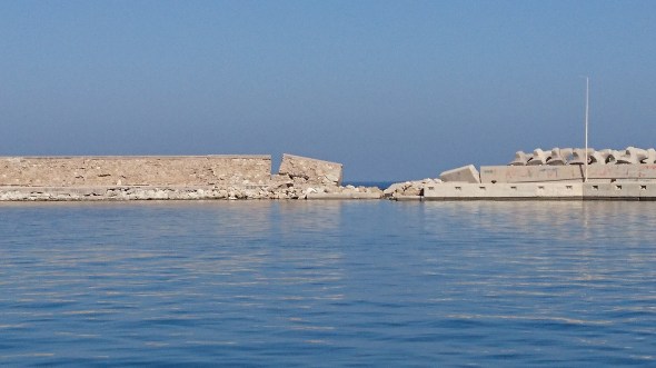 Breuk in de havendam